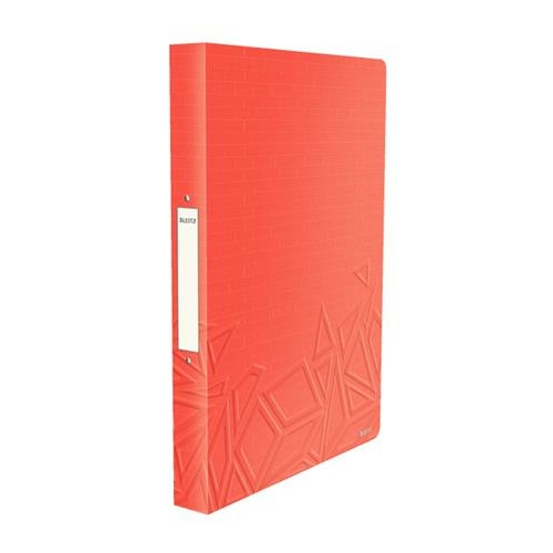 Gyűrűs könyv, 2 gyűrű, 26 mm, A4, PP, LEITZ "Urban Chic", piros