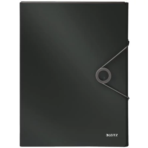 Gumis mappa, 30 mm, PP, A4, LEITZ "Solid Jumbo", fekete