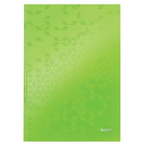 Beíró, A4, kockás, 80 lap, keményfedeles, LEITZ "Wow", zöld