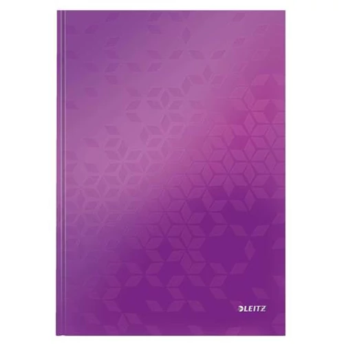 Beíró, A4, kockás, 80 lap, keményfedeles, LEITZ "Wow", lila