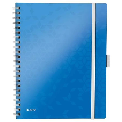 Spirálfüzet, A4, kockás, 80 lap, LEITZ "Wow Active", kék