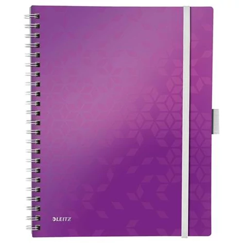 Spirálfüzet, A4, kockás, 80 lap, LEITZ "Wow Active", lila
