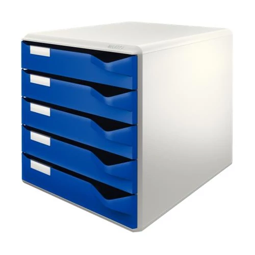 Irattároló, műanyag, 5 fiókos, LEITZ "Standard", kék