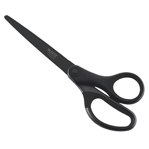 Olló, irodai, tapadásmentes, 18 cm, LEITZ "Titán", fekete