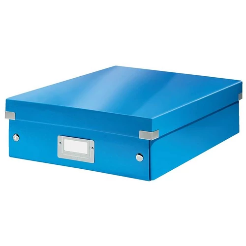 Tárolódoboz, rendszerező, laminált karton, M méret, LEITZ "Click&Store", kék