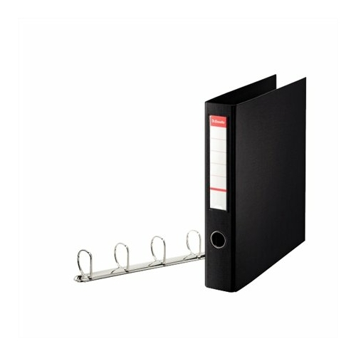 Gyűrűs könyv, 4 gyűrű, D alakú, 60 mm, A4 maxi, PP, ESSELTE "Jumbo Vivida", fekete