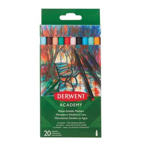 Tűfilc készlet, DERWENT "Academy", 20 különböző szín