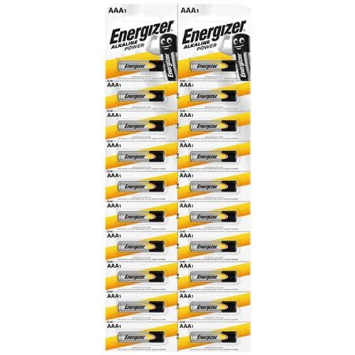 Elem, AAA mikro, 20 db, egyesével téphető, ENERGIZER "Alkaline Power Kartella"