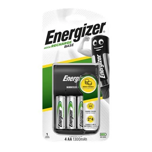 Elemtöltő, AA ceruza/AAA mikro, 4x1300mAh AA, ENERGIZER "Base"