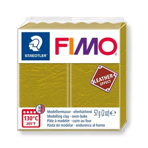 Gyurma, 57 g, égethető, FIMO "Leather Effect", oliva