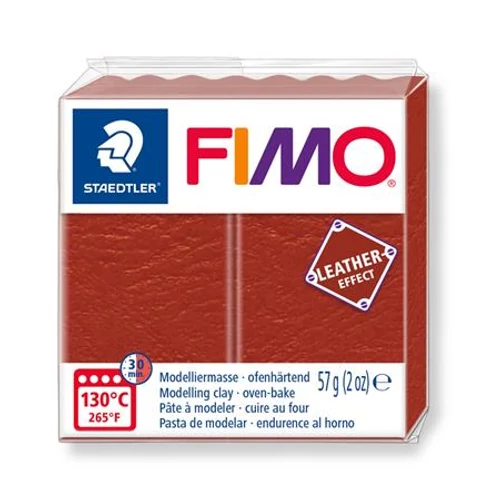 Gyurma, 57 g, égethető, FIMO "Leather Effect", rozsdabarna