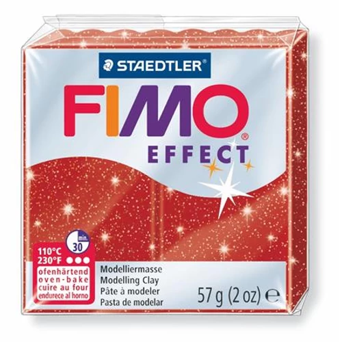 Gyurma, 57 g, égethető, FIMO "Effect", csillámos piros
