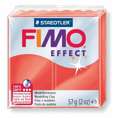 Gyurma, 57 g, égethető, FIMO "Effect", áttetsző piros