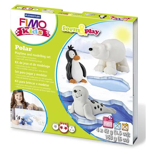 Gyurma készlet, 4x42 g, égethető, FIMO "Kids Form & Play", sarkvidék
