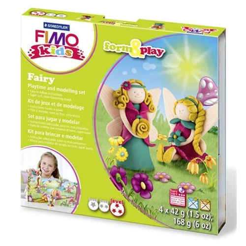 Gyurma készlet, 4x42 g, égethető, FIMO "Kids Form & Play", tündér