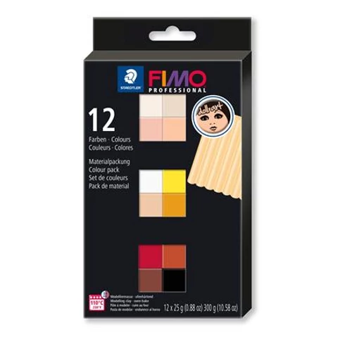 Gyurma, készlet, 12x25 g, égethető, FIMO "Pofessional Ethno", 12 különböző szín