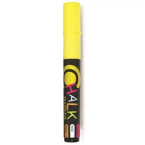 Krétamarker, 2,5 mm, FLEXOFFICE "Chalkmarker", sárga