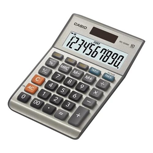 Számológép, asztali, 10 számjegy, CASIO "MS-100B MS"