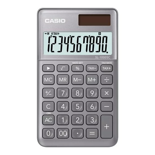 Zsebszámológép, 10 számjegy, CASIO "SL 1000" szürke