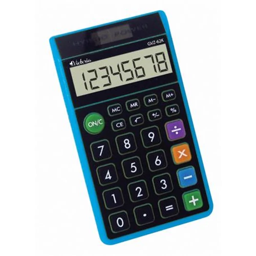 Zsebszámológép, 8 számjegy, VICTORIA "GVZ-62K", kék