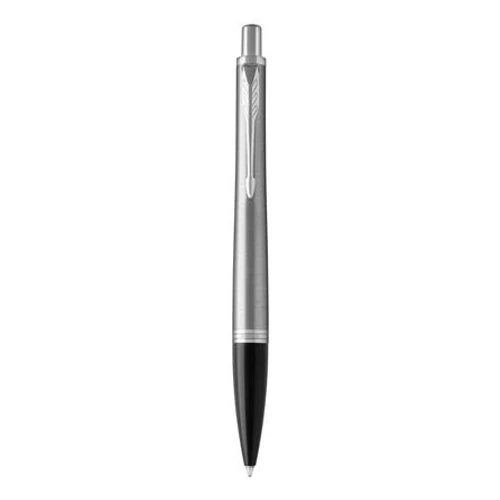 Golyóstoll, 0,7 mm, ezüst színű klip, rozsdamentes acél tolltest, PARKER, "Royal Urban", kék
