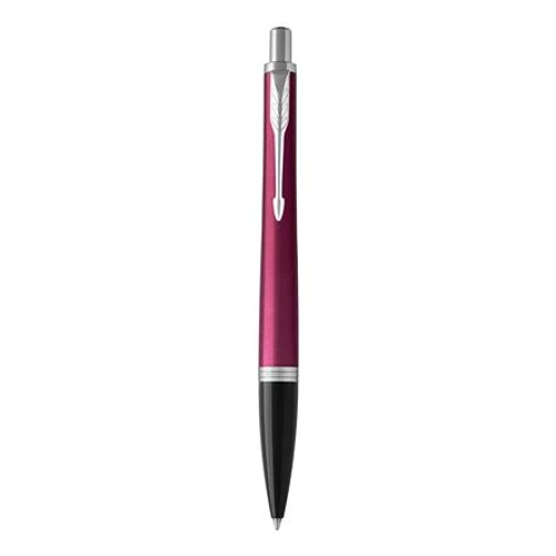 Golyóstoll, 0,7 mm, ezüst színű klip, vibrant magenta tolltest, PARKER, "Royal Urban", kék