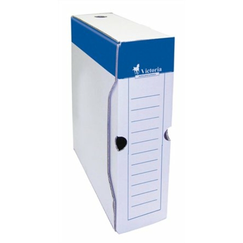 Archiváló doboz, A4, 80 mm, karton, VICTORIA, kék-fehér