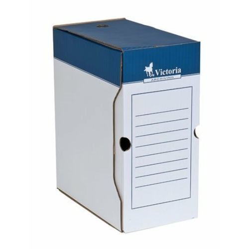 Archiváló doboz, A4, 150 mm, karton, VICTORIA, kék-fehér