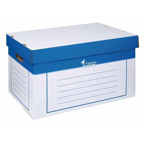 Archiváló konténer, 320x460x270 mm, karton, VICTORIA, kék-fehér