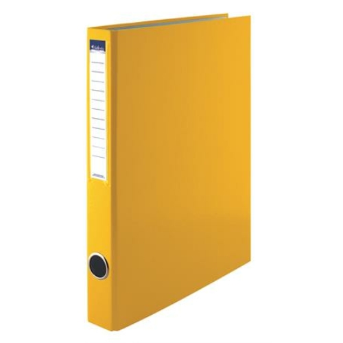 Gyűrűs könyv, 4 gyűrű, 35 mm, A4, PP/karton, VICTORIA, sárga