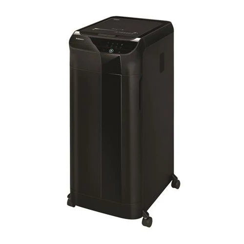 Iratmegsemmisítő, mikrokonfetti, 600 lap, FELLOWES "AutoMax 600M", fekete