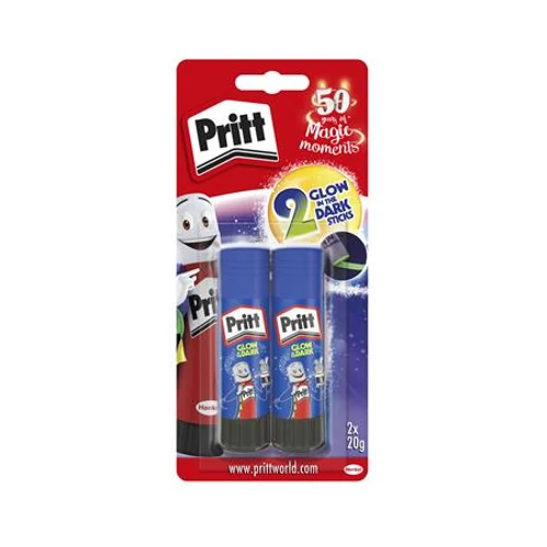 Ragasztóstift, sötétben világító, 2x20 g, HENKEL "Pritt"