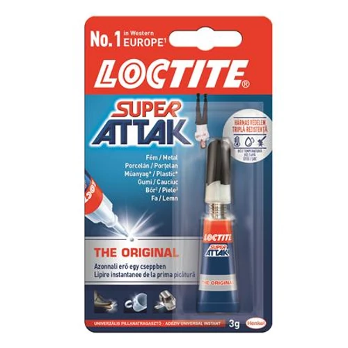 Pillanatragasztó, 3 g, HENKEL "Loctite Super Attak Universal"