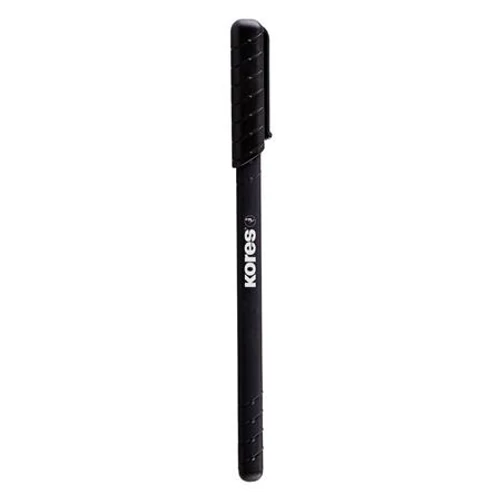 Golyóstoll, 0,7 mm, kupakos, háromszögletű, KORES "K0R-M", fekete