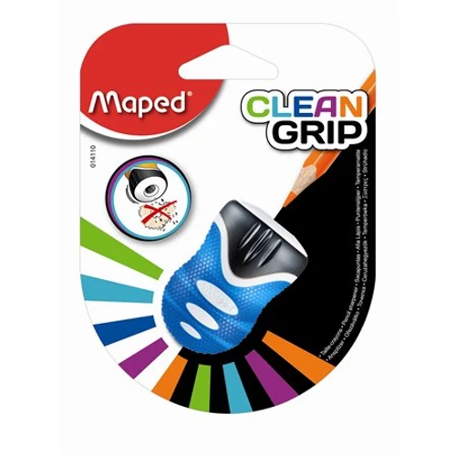 Hegyező, egylyukú, tartályos, MAPED "Clean Grip" ,vegyes színek