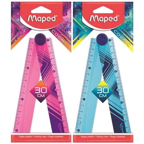 Vonalzó, műanyag, összehajtható, 30 cm, MAPED "Cosmic", vegyes színek