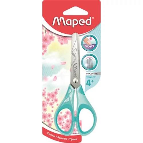 Olló, iskolai, 13 cm, MAPED "Essential Soft Pastel", vegyes pasztell színek