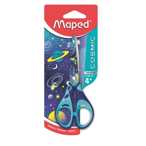 Olló, iskolai, 13 cm, MAPED "Cosmic", vegyes színek