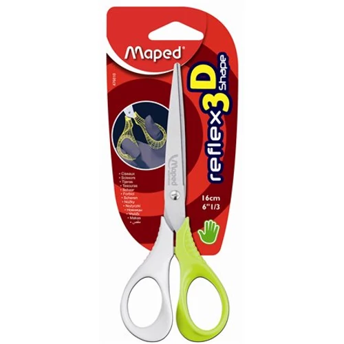 Olló, általános, 16 cm, MAPED "Shape 3D", vegyes színek