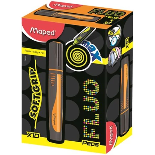 Szövegkiemelő, 1-5 mm, MAPED "Fluo Peps Max", narancssárga