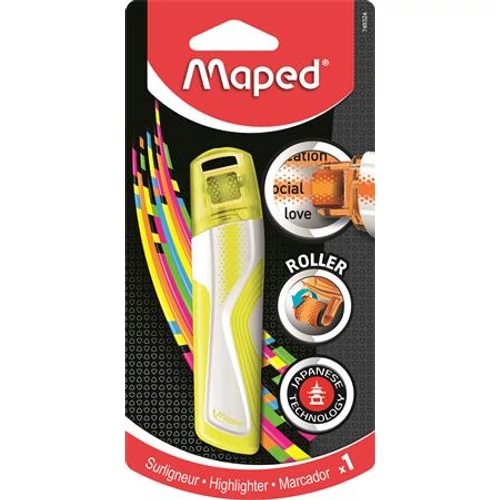 Szövegkiemelő roller, 5 mm, MAPED "Fluo Peps", sárga