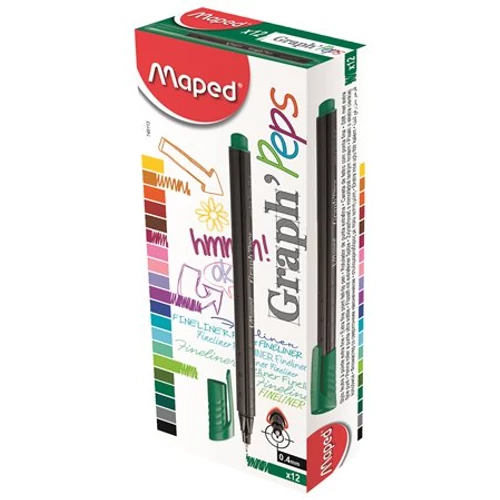 Tűfilc, 0,4 mm, MAPED "Graph`Peps", zöld