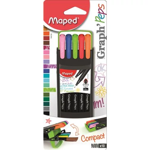 Tűfilc, 0,4 mm, MAPED "Graph`Peps", vegyes színek