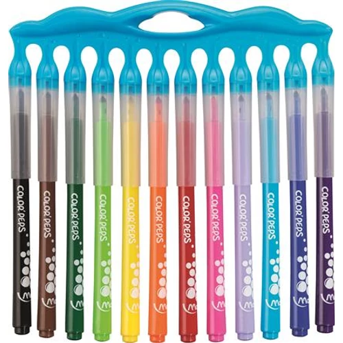 Filctoll készlet, 1-3,6 mm, elhagyhatatlan kupakos, MAPED "Color`Peps Innovation", 12 különböző szín