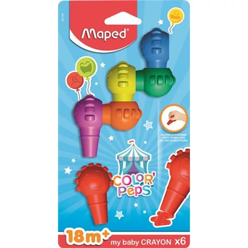 Zsírkréta, MAPED "Color`Peps Baby", 6 különböző szín