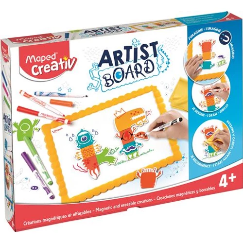 Kreatív készségfejlesztő fehértábla, mágneses, törölhető,  MAPED CREATIV, "Artist Board", tábla szörny