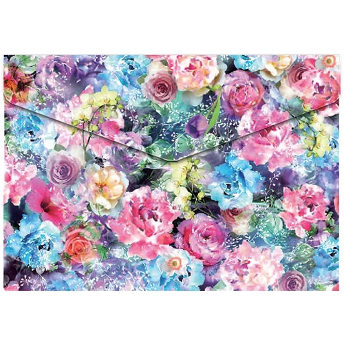 Irattartó tasak, A4, PP, patentos, 180 mikron, PANTA PLAST "Roses"