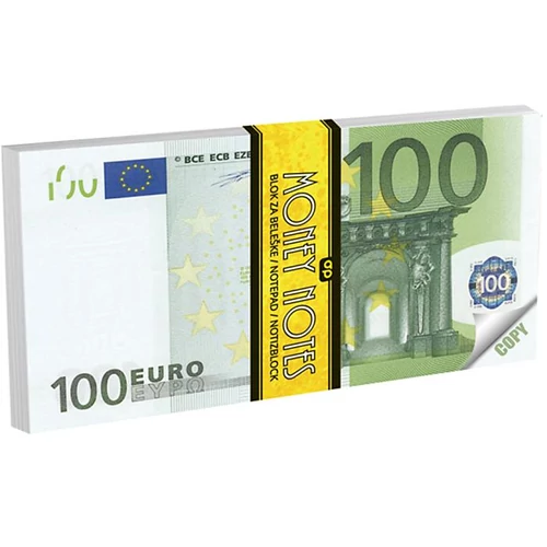 Jegyzettömb, kockás, 145x80 mm, 70 lap, PANTA PLAST "100 euro"