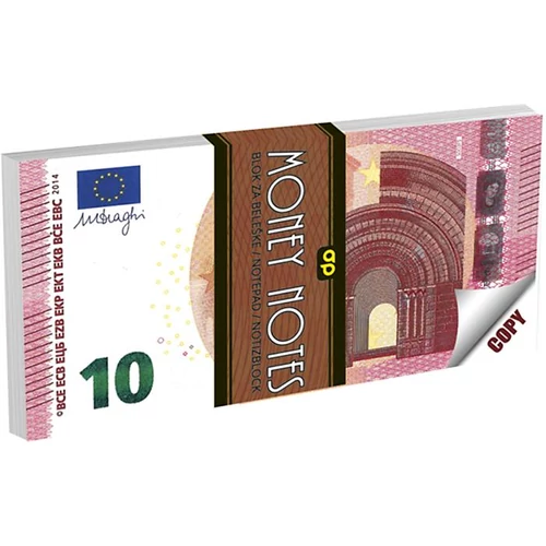 Jegyzettömb, kockás, 127x65 mm, 70 lap, PANTA PLAST "10 euro"