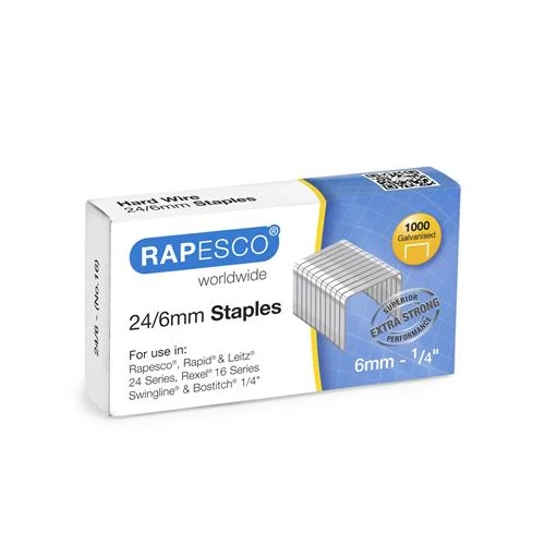Tűzőkapocs, erős, 24/6, RAPESCO